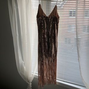 Rose Gold Sequins Flapper Gown